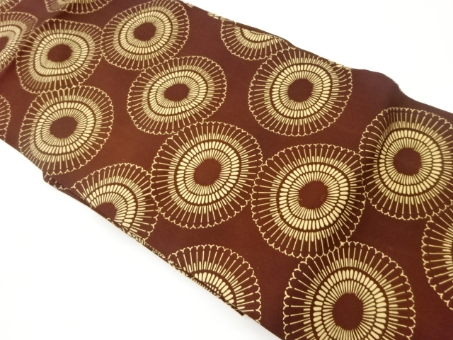 JAPANESE KIMONO / NAGOYA OBI / SILK / SHIOZE / KATAZOME / KIKU